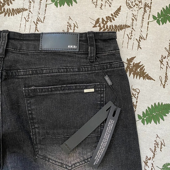 Amiri Vintage Black Washed Embroidered Logo Mens Jeans - Picture 7 of 7